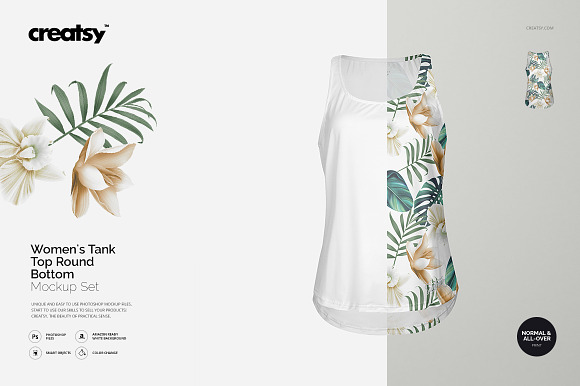 Women's Tank Top Round Bottom Mockup in Product Mockups - product preview 7