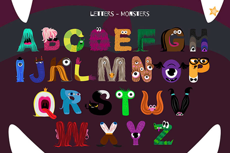 Alphabet with Monsters (clipart)