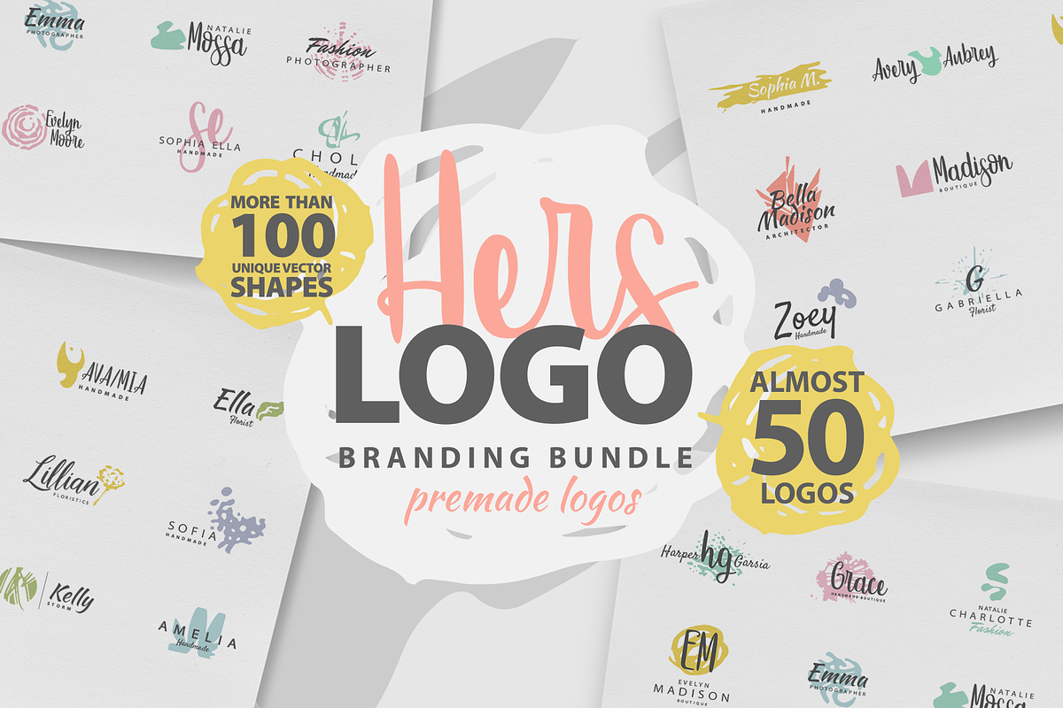 HERS LOGO BUNDLE (50 premade logos) in Logo Templates - product preview 8