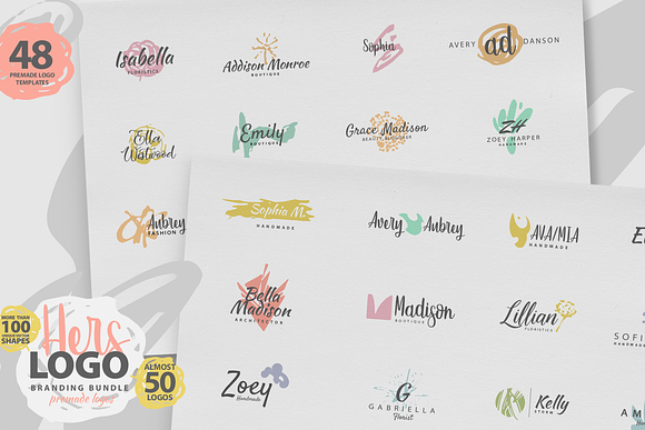 HERS LOGO BUNDLE (50 premade logos) in Logo Templates - product preview 2