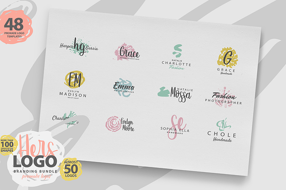 HERS LOGO BUNDLE (50 premade logos) in Logo Templates - product preview 3