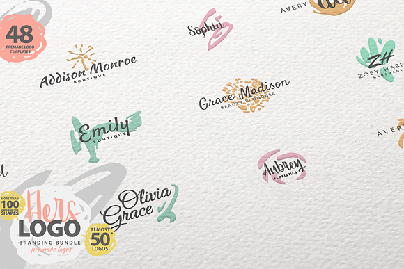 HERS LOGO BUNDLE (50 premade logos) in Logo Templates - product preview 5