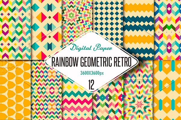 Rainbow geometric retro paper