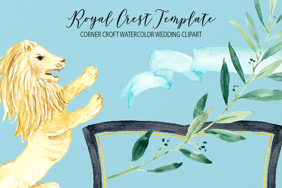 Watercolor Royal Crest Template in Wedding Templates - product preview 3