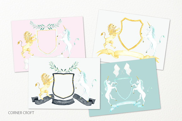 Watercolor Royal Crest Template in Wedding Templates - product preview 5