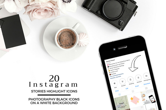PHOTOGRAPHY Theme Instagram Icons in Instagram Templates - product preview 1