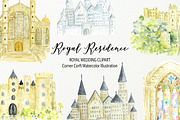 Watercolor royal residence clipart