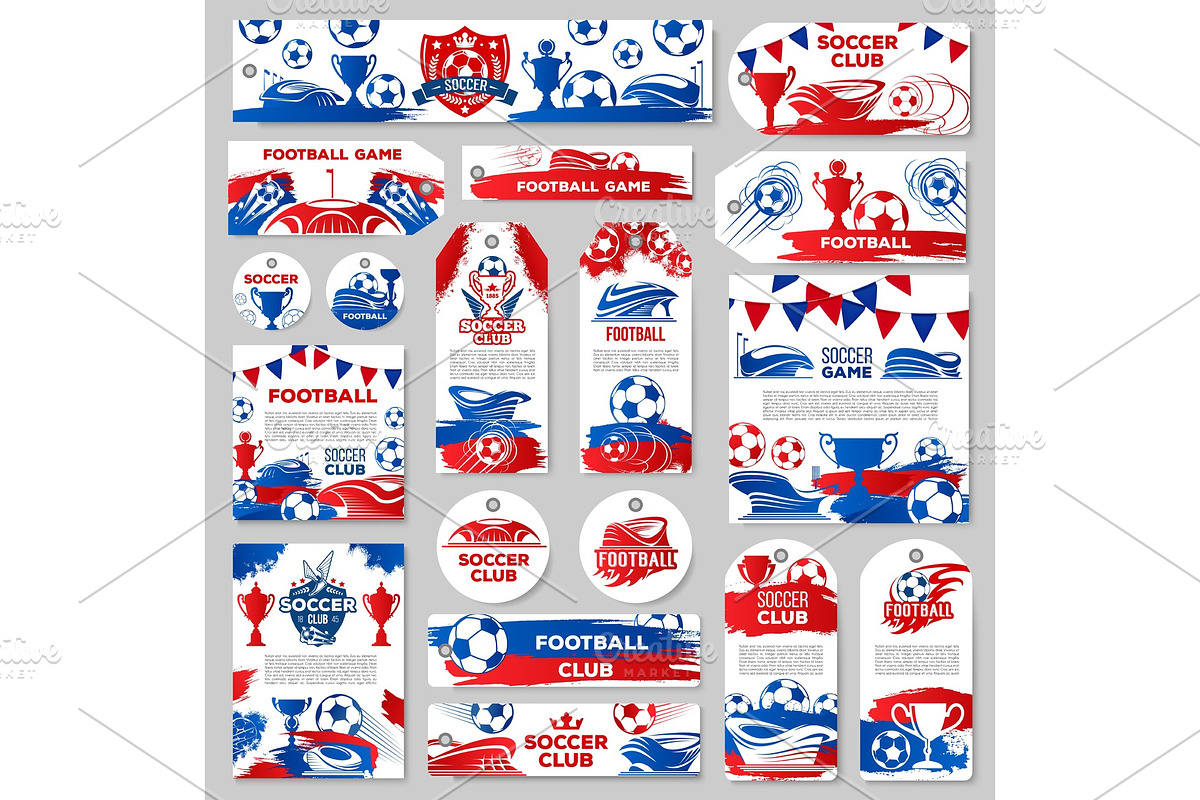Soccer sport club tag or football game match label in Illustrations - product preview 8
