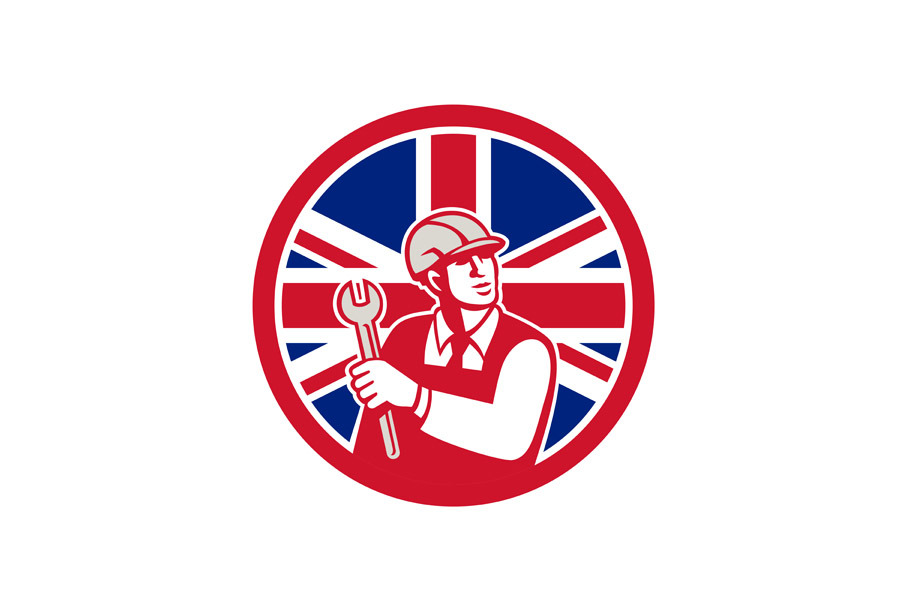 British Engineer Union Jack Flag Ico