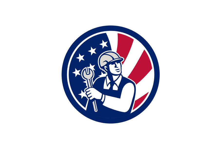 American Engineer USA Flag Icon