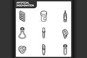 Artificial insemination icons