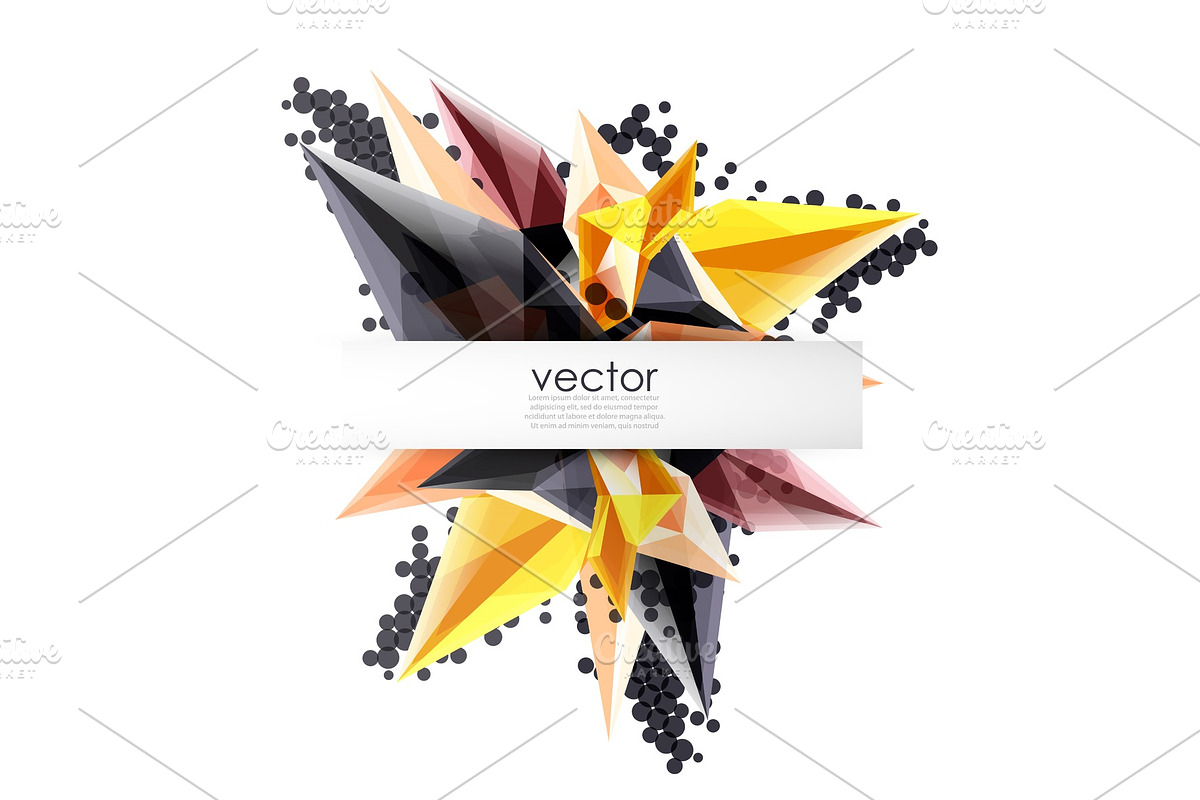 Colorful blooming crystals vector abstract background in Illustrations - product preview 8