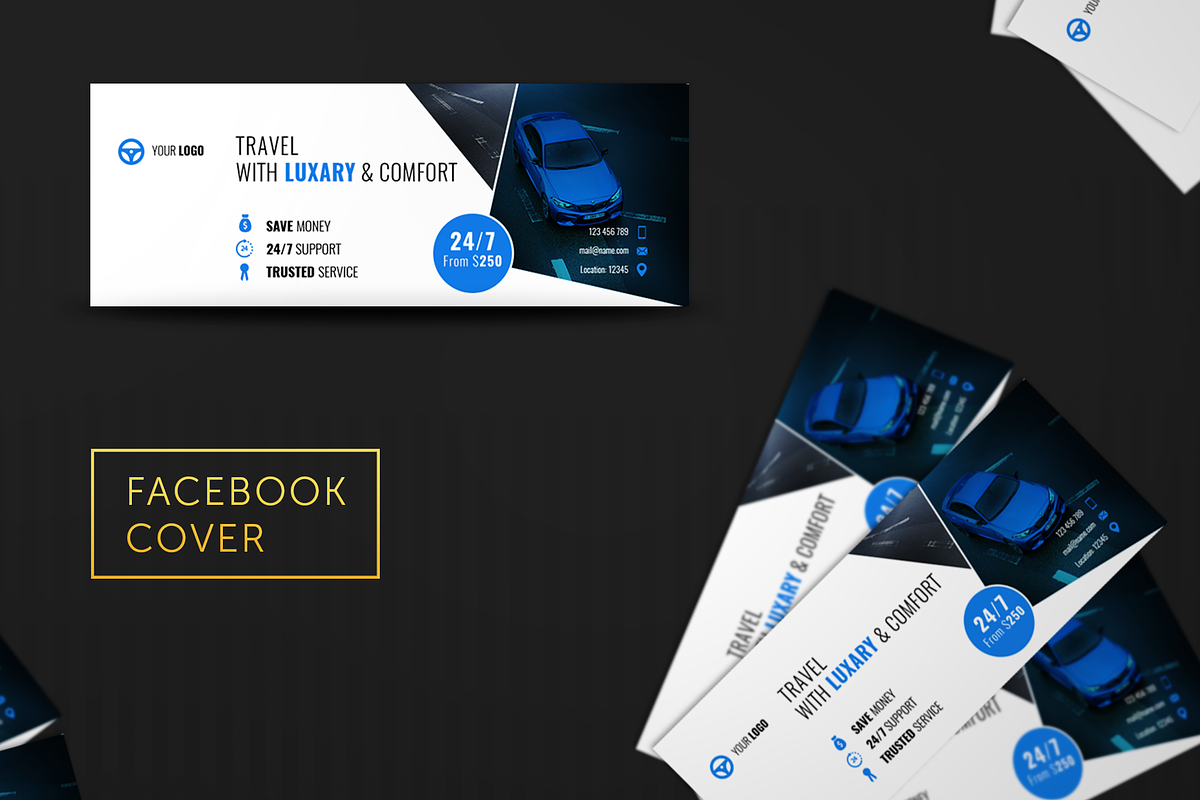 Rent a Car Facebook Cover in Facebook Templates - product preview 8