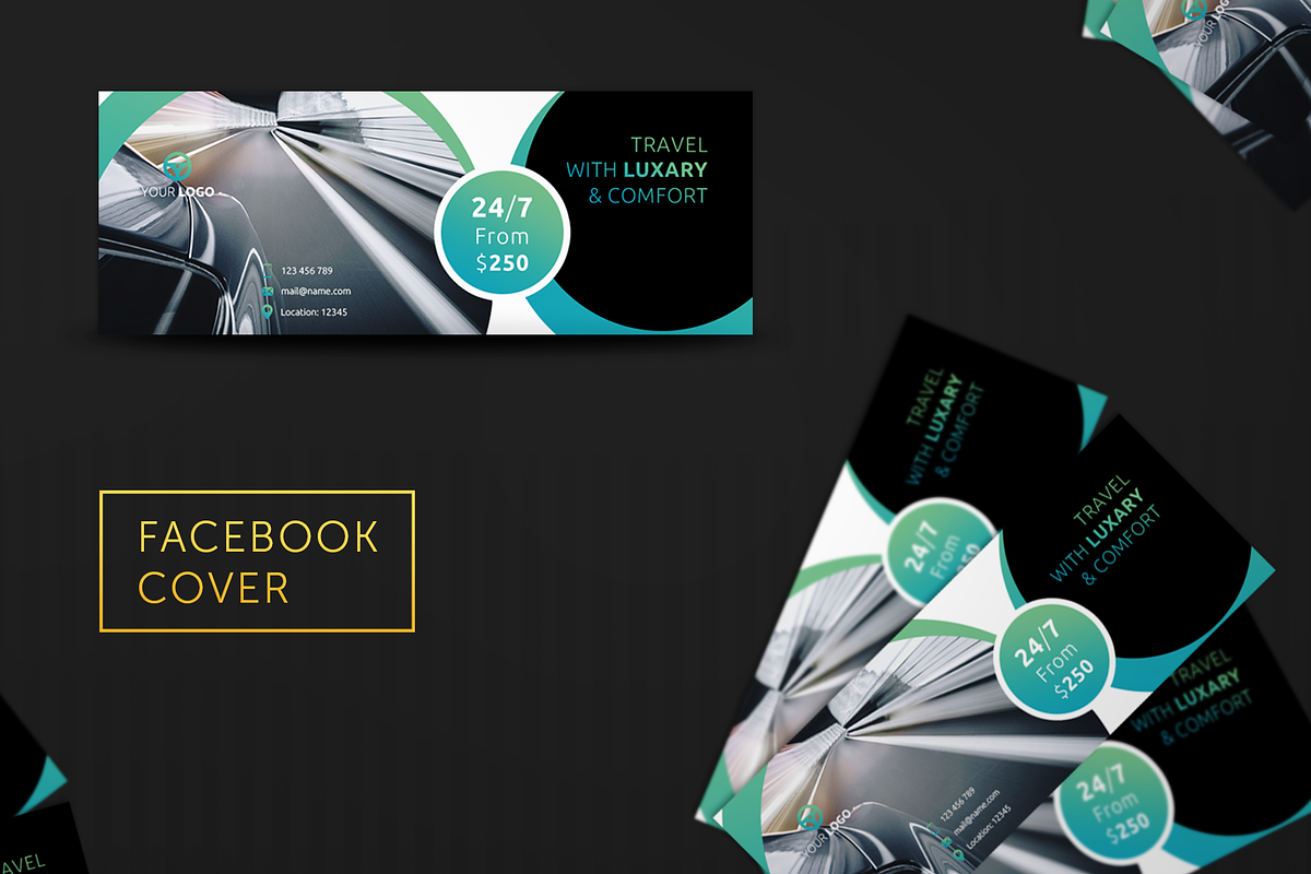 Rent a Car Facebook Cover #014 in Facebook Templates - product preview 8