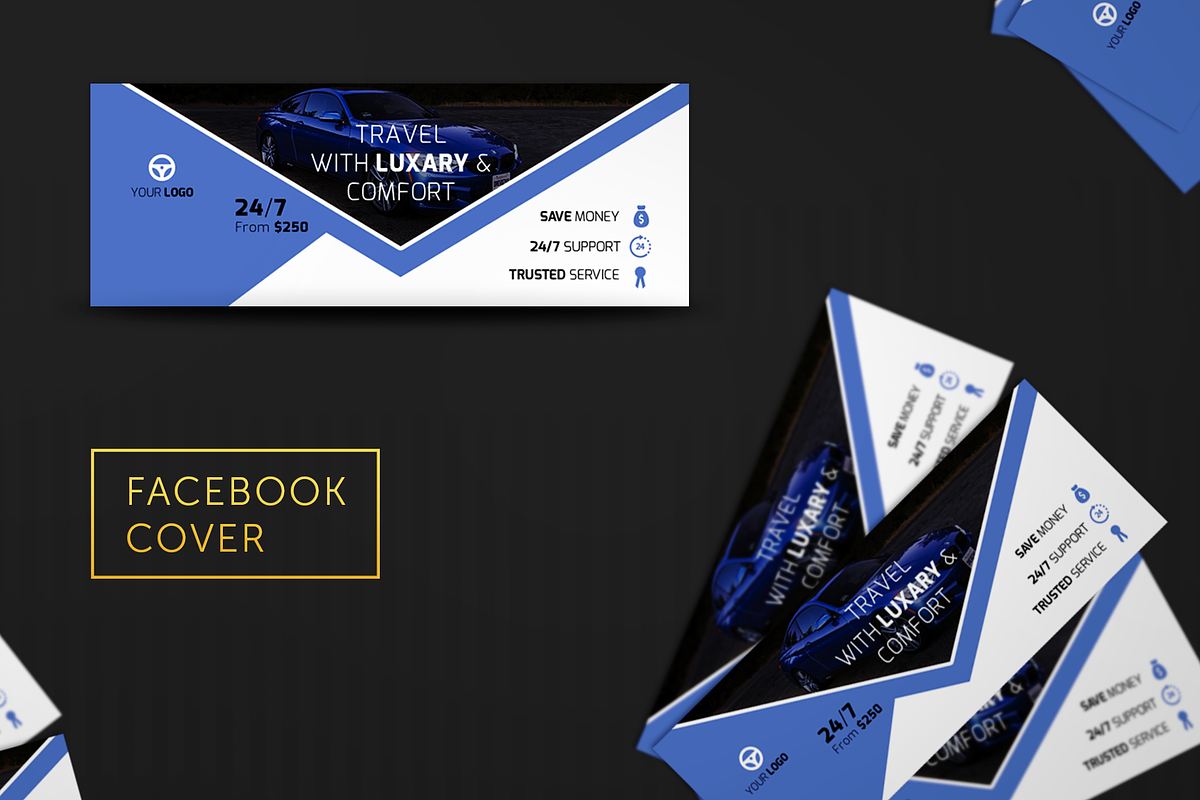 Rent a Car Facebook Cover #012 in Facebook Templates - product preview 8