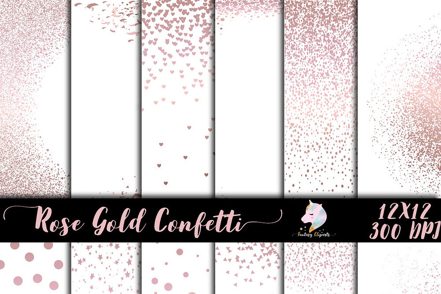 Rose Gold Confetti Overlay