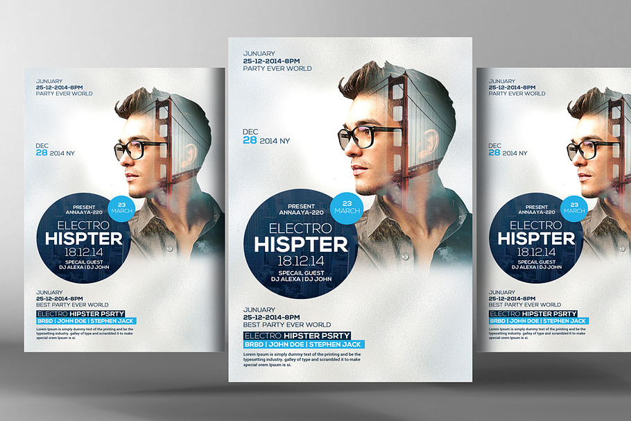 Hipster Party Flyer in Flyer Templates - product preview 8