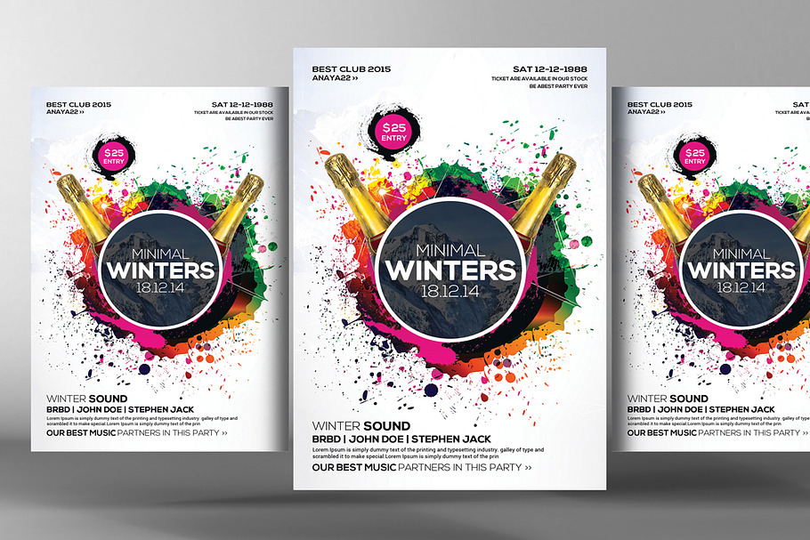 Minimal Winter Party Flyer in Flyer Templates - product preview 8