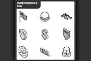 Independence day outline icons