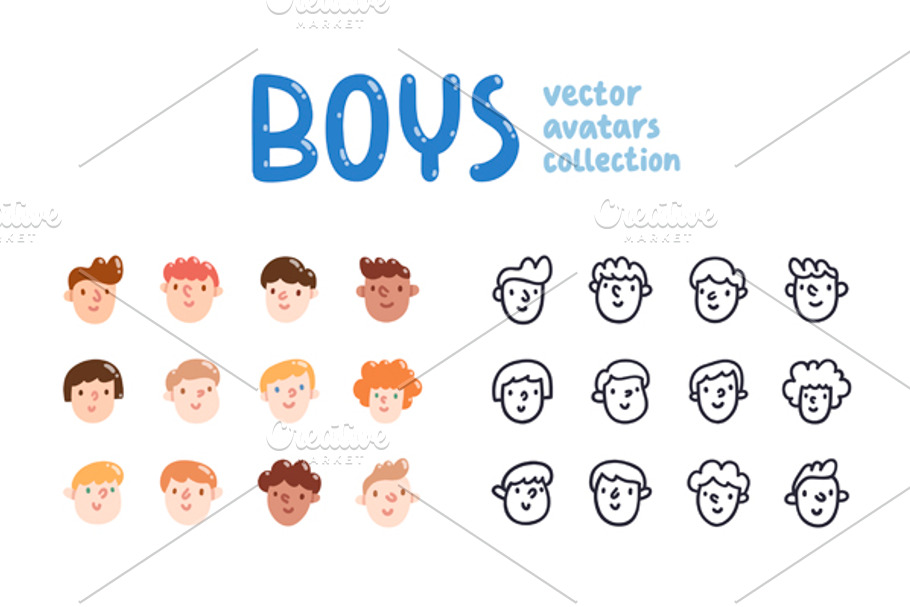 Avatars collection in Illustrations - product preview 8