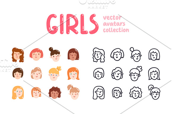 Avatars collection in Illustrations - product preview 1