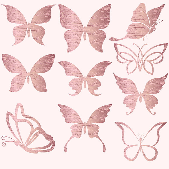 Butterflies Silhouette Clipart in Illustrations - product preview 1