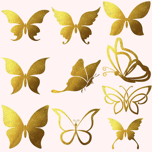 Butterflies Silhouette Clipart in Illustrations - product preview 2
