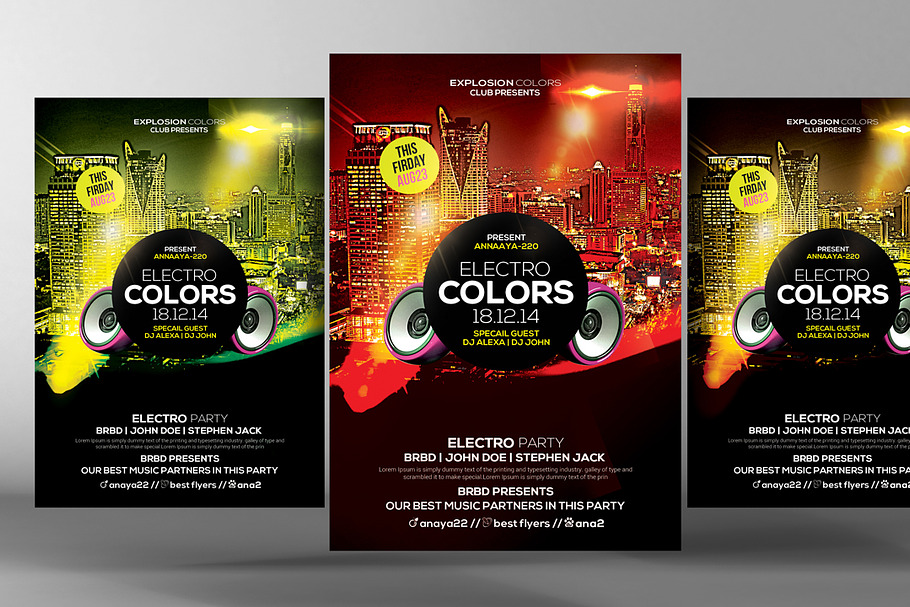 Electro Colors Flyer in Flyer Templates - product preview 8