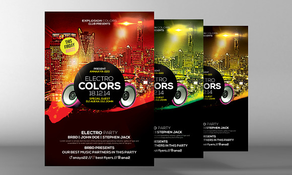 Electro Colors Flyer in Flyer Templates - product preview 1