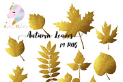 Autumn Leaves Silhouettes Clipart