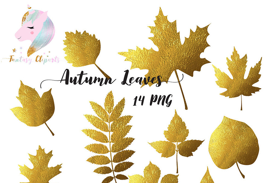Autumn Leaves Silhouettes Clipart in Illustrations - product preview 8