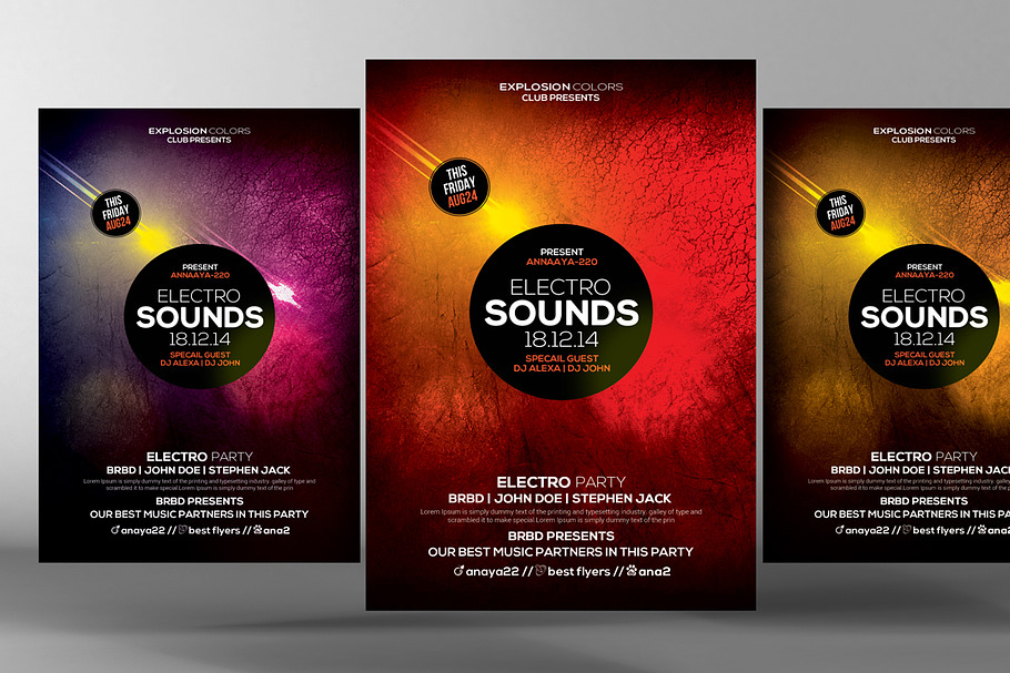 Minimal Electro Sound Flyer in Flyer Templates - product preview 8