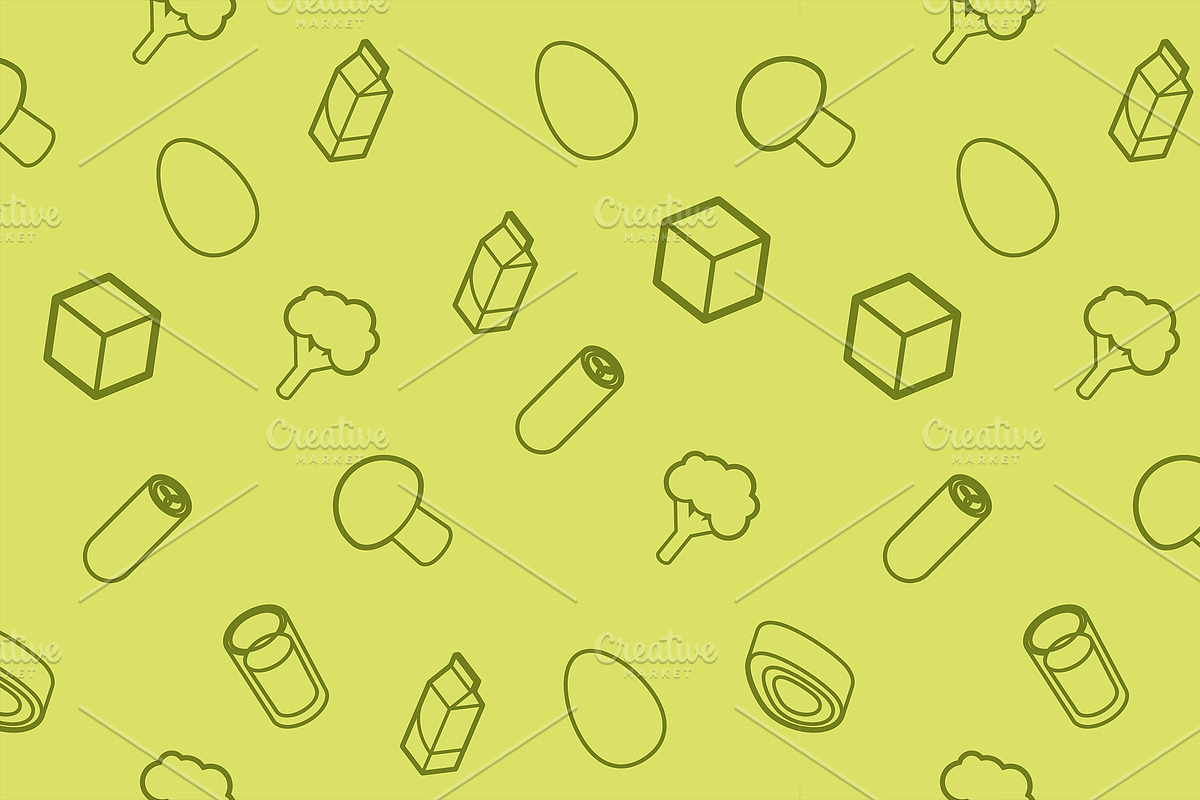 Vegeterian outline isometric pattern in Patterns - product preview 8