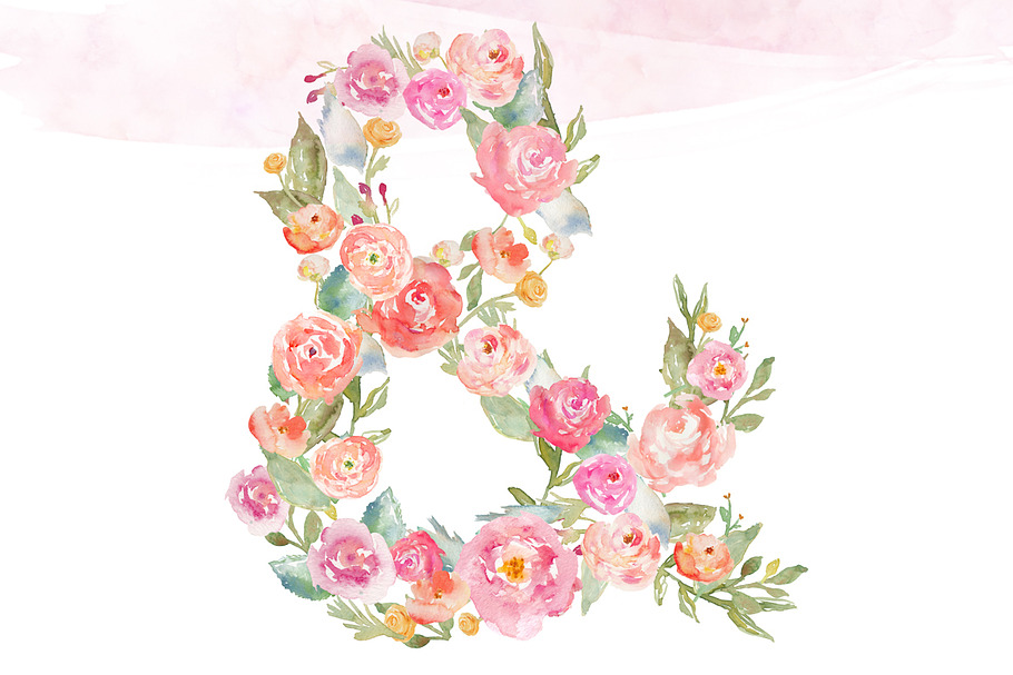 Monogram Floral Alphabet Letters in Illustrations - product preview 8