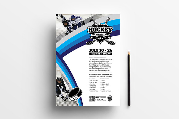 Ice Hockey Advertisement Templates in Flyer Templates - product preview 1