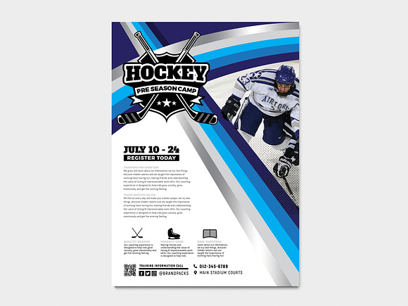 Ice Hockey Advertisement Templates in Flyer Templates - product preview 4