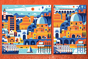 Mediterranean Sea Town Travel Poster