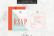 A2 Luggage Tag RSVP Card Template