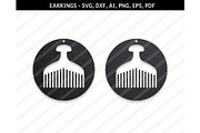 Comb earring,svg,dxf,ai,eps,png,pdf