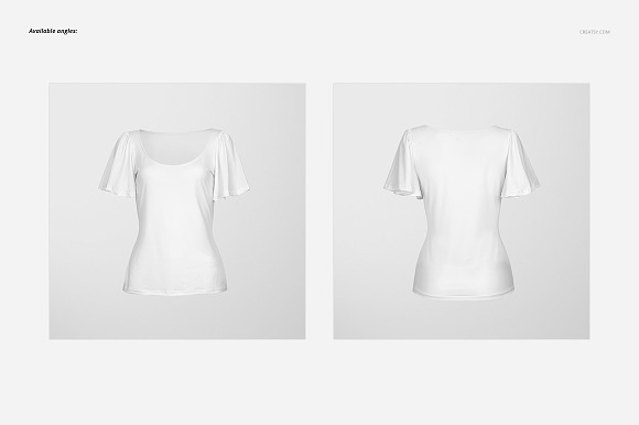 Wavy Sleeves Women's Blouse Mockup in Product Mockups - product preview 2