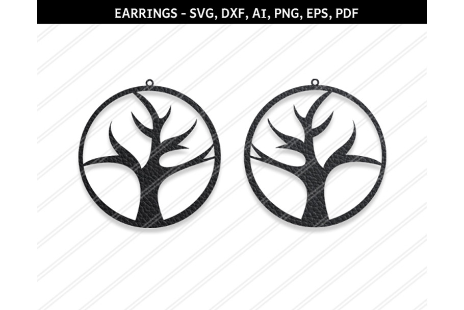 Tree earring,svg,dxf,ai,eps,png,pdf