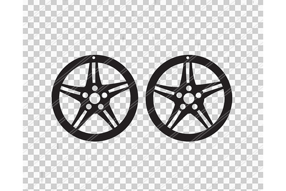 Wheel earring,svg,dxf,ai,eps,png,pdf in Objects - product preview 1