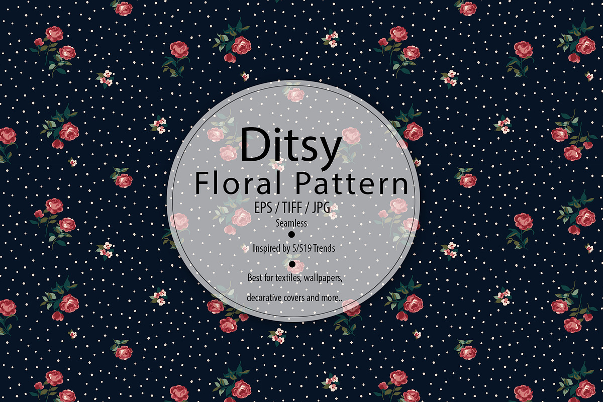 Romantic Ditsy Rose Pattern in Patterns - product preview 8