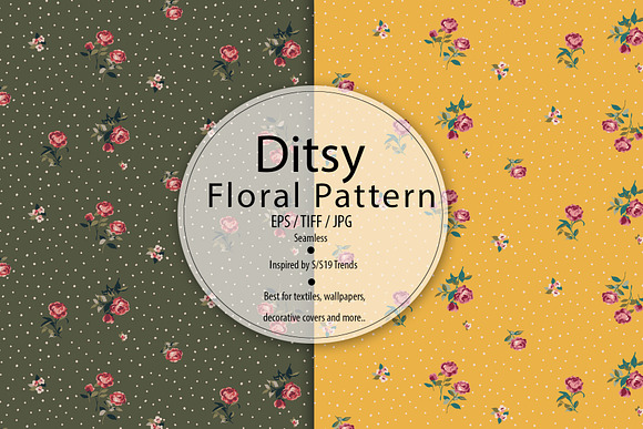 Romantic Ditsy Rose Pattern in Patterns - product preview 1