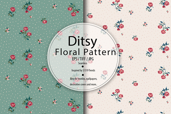 Romantic Ditsy Rose Pattern in Patterns - product preview 2