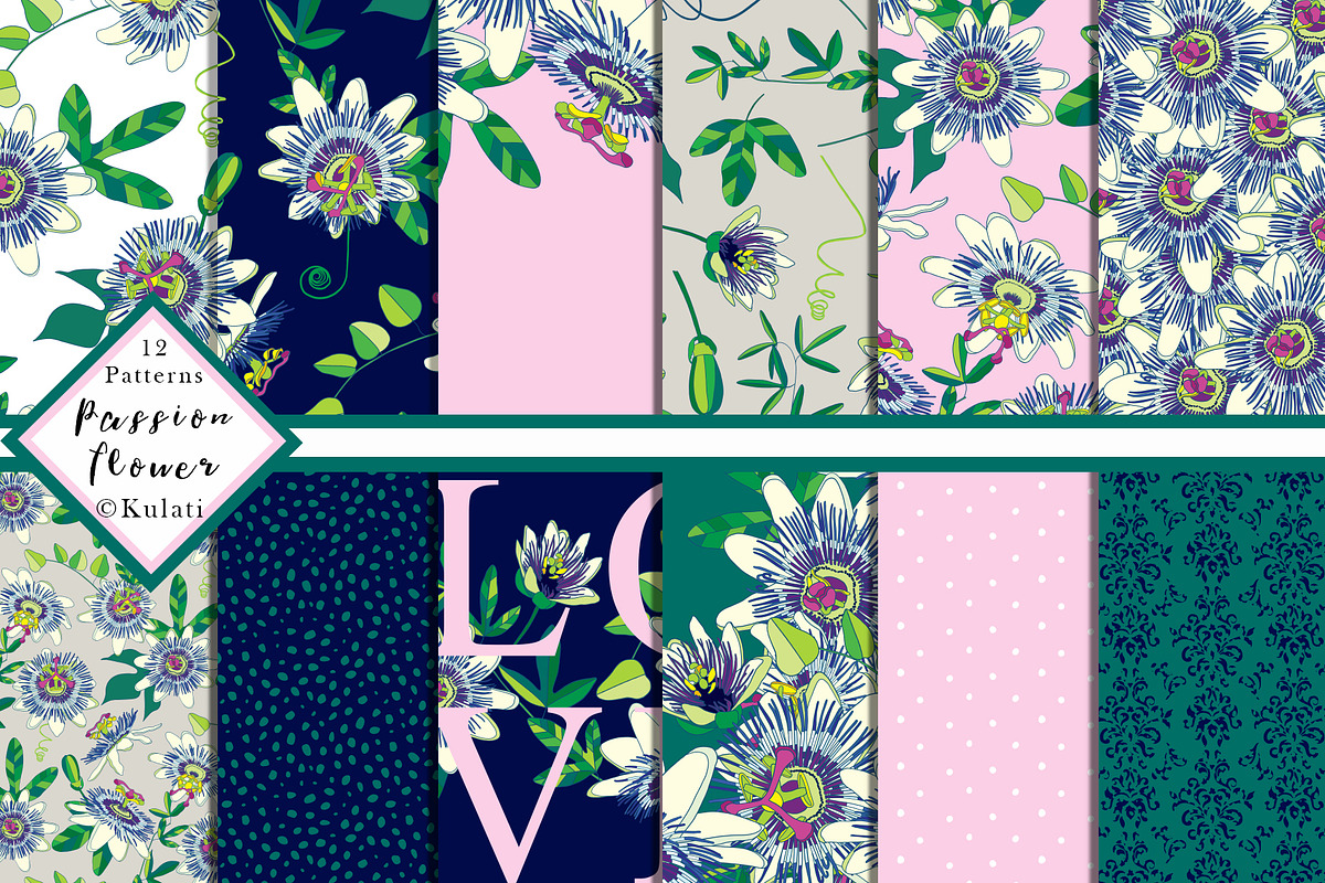 Passion Flower Digital Patterns in Patterns - product preview 8