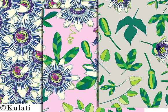 Passion Flower Digital Patterns in Patterns - product preview 2