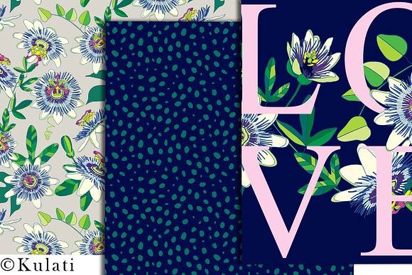 Passion Flower Digital Patterns in Patterns - product preview 3