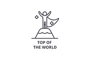 top of the world thin line icon, sign, symbol, illustation, linear concept, vector 