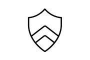Web line icon. Shield. black 